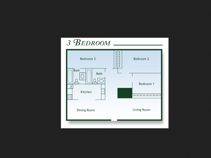 Plano de planta - Dudley Court Apartments