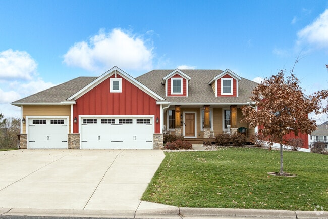 Ranch homes with three car garages are a common style among newer homes in Hastings.