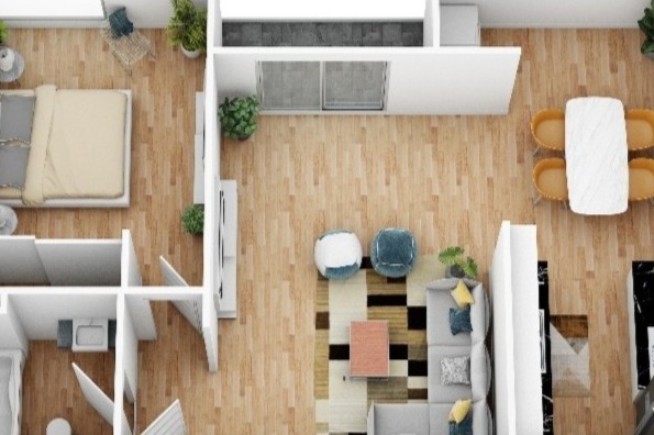 Plano de planta 3D: Modelo de 1 habitación - Star North