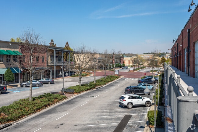 An overview of Patton Creek Shopping Center.