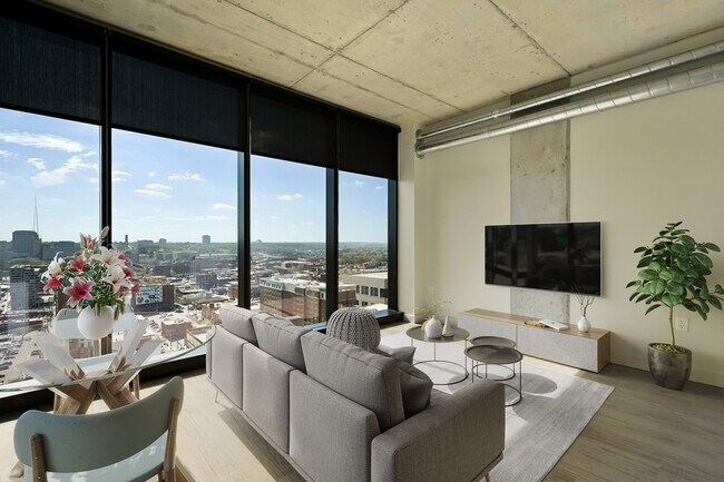 The living room of The Lincoln at Three Light Luxury Apartments - Three Light Luxury Apartments