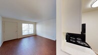 Located at 6495 Piping Rock Ln in Indianapolis, Indiana, this single-floor residence offers a clean, straightforward layout designed for comfortable everyday living. The living area is bright and welcoming, featuring rich hardwood-style flooring that adds warmth to the space. A large window allows natural light to pour in, creating an airy and open atmosphere while providing views of the surrounding exterior. The white walls throughout lend a neutral, versatile backdrop well-suited for personalization. Adjacent to the living area, the kitchen is efficiently arranged with light-toned countertops that provide ample prep space. A built-in electric range is seamlessly integrated into the layout, making the kitchen both practical and functional. White cabinetry contributes to a bright, cohesive aesthetic throughout the kitchen space. The open sightlines between the kitchen and living area create a connected feel, enhancing the overall flow of the floor plan. The single-floor design ensures easy accessibility and convenient navigation throughout. The residence presents a clean, move-in ready condition with a simple, well-maintained interior that offers a solid foundation for comfortable living in Indianapolis.