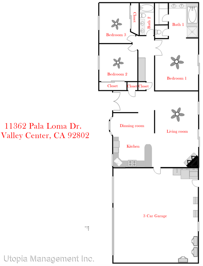 3 br, 2 bath House 11362 Pala Loma Dr House Rental in Valley Center, CA