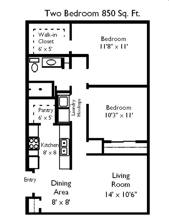 2BR/1BA - Legend Estates