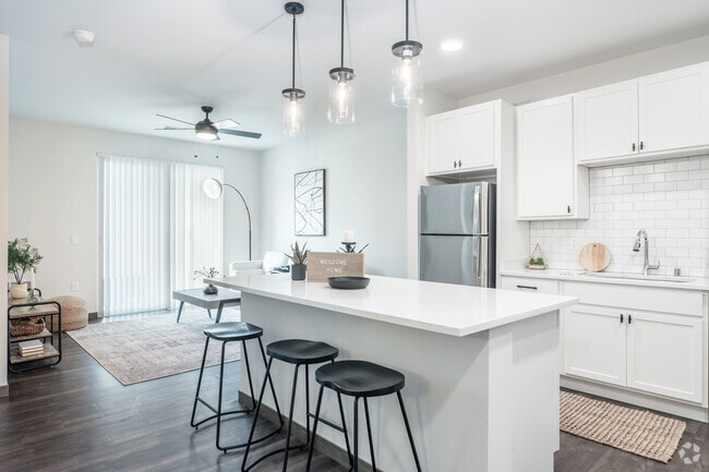 1BR, 1BA - 784SF - Kitchen, Living Room - Residences at DeForest Yards