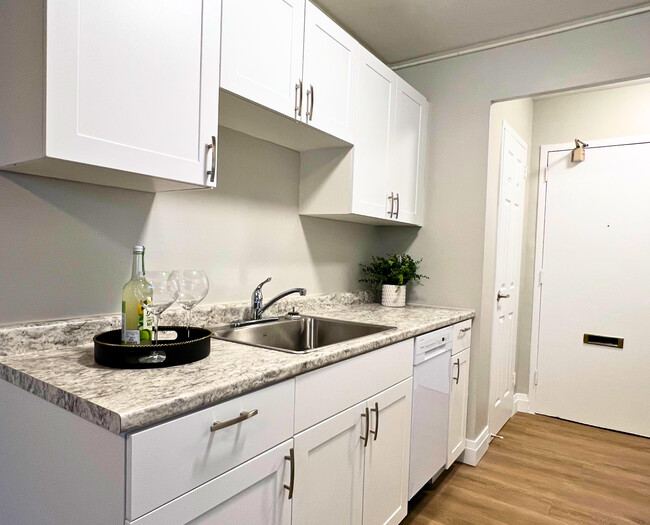 Ample Kitchen Storage & Dishwasher - Driftwood Apartments