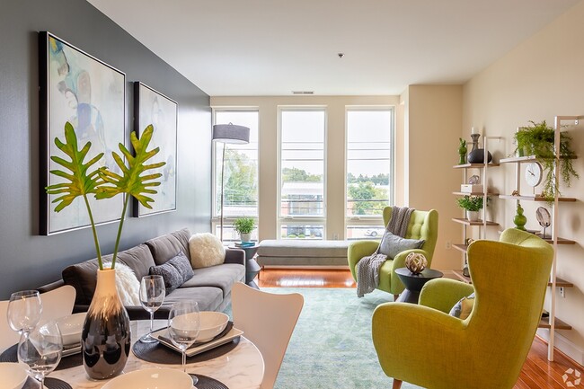 Model apartment living area - Fenestra at The Square