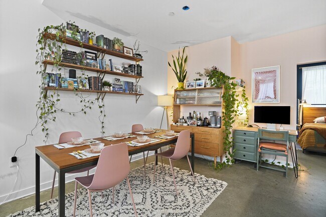 1-bedroom rarity: enough dining space for a 6 - 8 person dining table. - 1414 Belmont St NW