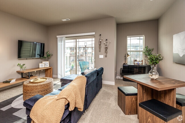 1BR Burgundy - Living Room - Sterling of Prairie Trail
