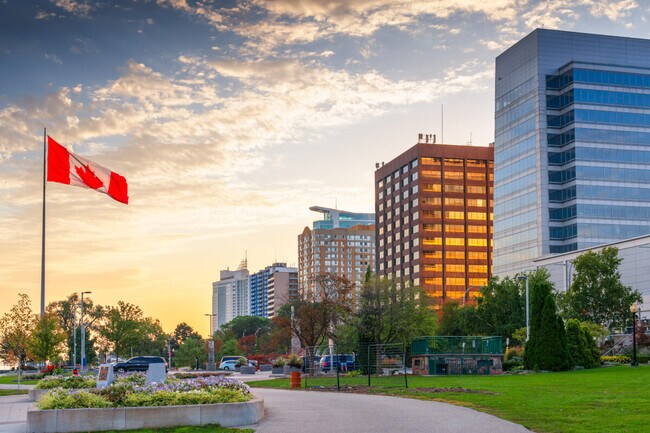 The waterfront in Windsor is a beautiful place for an evening stroll.