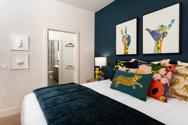 The bathroom opens directly off the bedroom, with the closet just inside. - 675 N. Highland