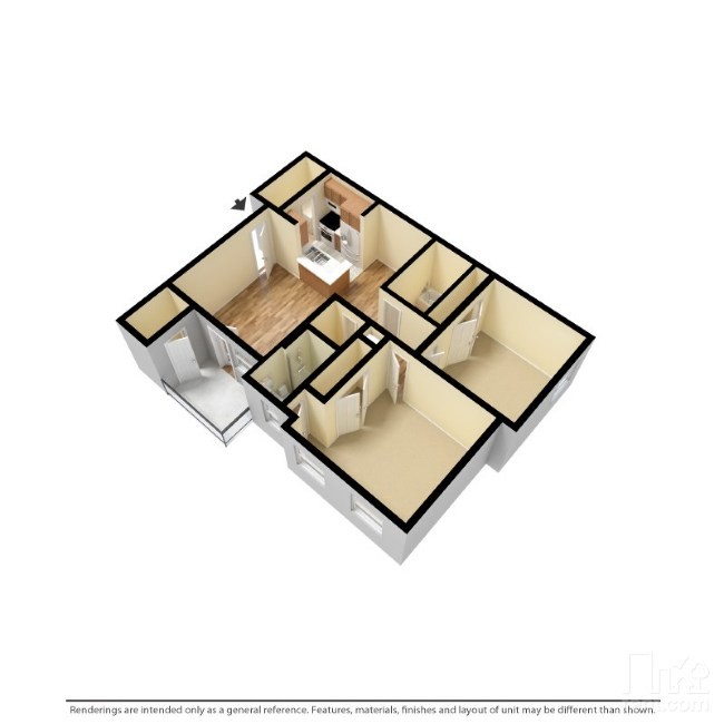 2 HAB, 2 BA 3D - Peters Creek Apartments - Tax Credit