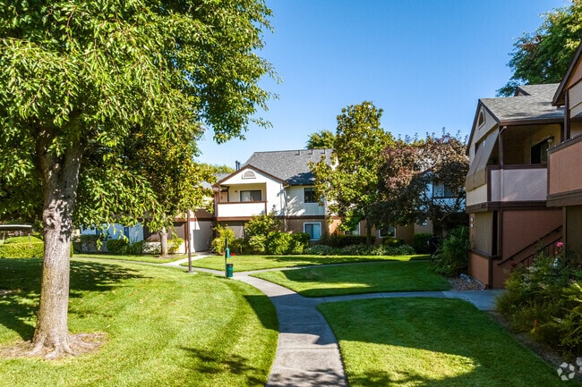 Condos in the Rohnert Park Neighborhood are often arranged in a landscaped, park-like setting.