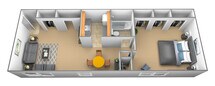 1 Bedroom 1 Bath - Lauren Floor Plan