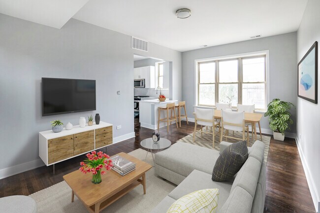 Living and dining room (staged) - 2015 N Humboldt Blvd