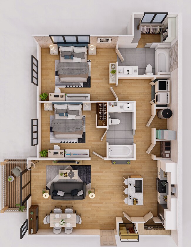 Vista de 2 dormitorios - Havenbloom Residences