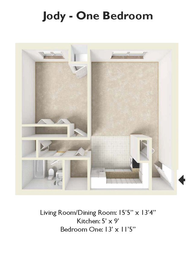 1HAB/1BA - Jody Apartments