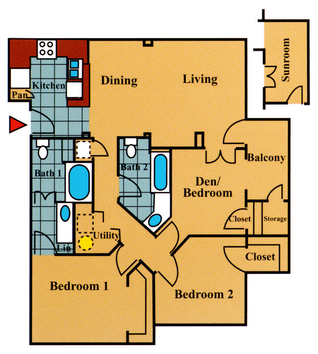 Three Bedroom floor plan - The Tides of Pelican Landing