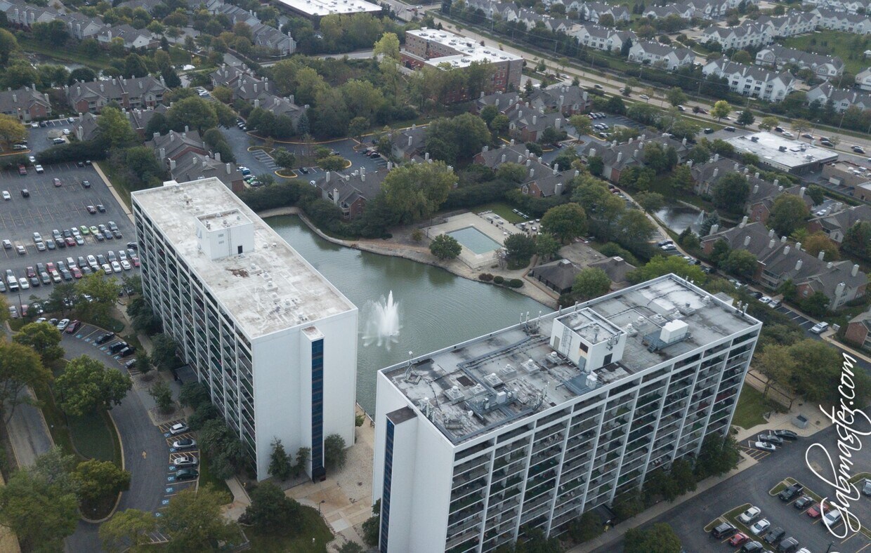 building is on the left and the unit is facing the pond - 2015 S Finley Rd