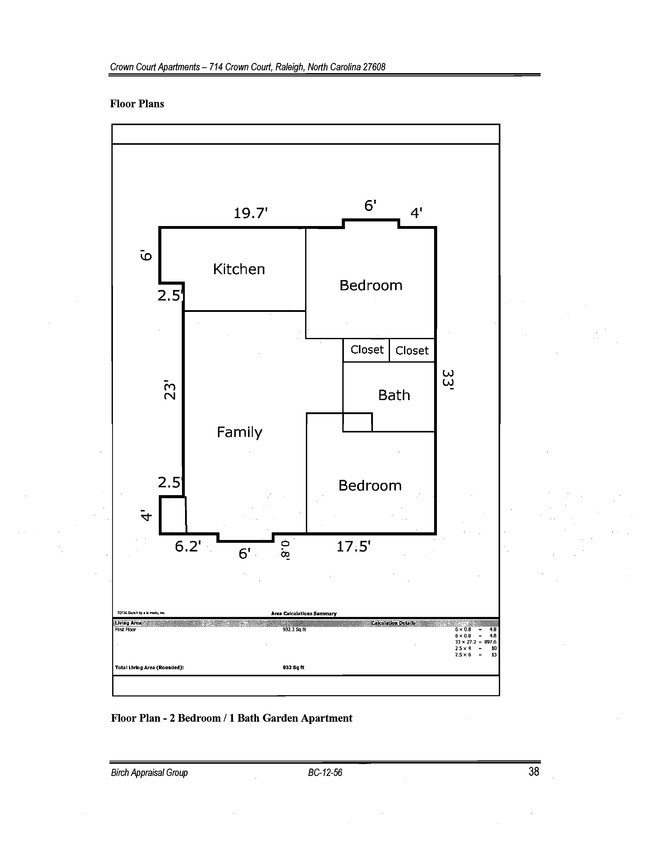 Plano de planta - Crown Court Apartments