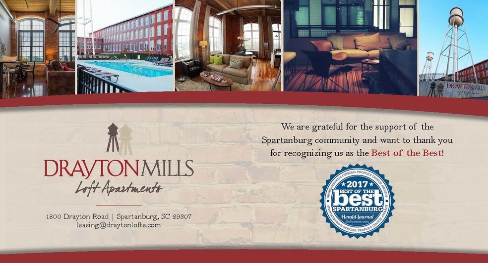 Drayton Mills Loft Apartments Rentals Spartanburg, SC