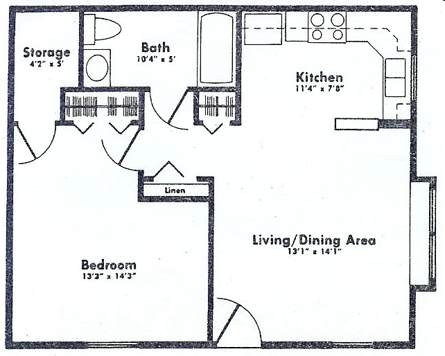 1BR/1BA - Horizons Apartments