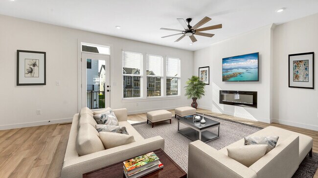 Living area shown with virtual staging. Staging not included in listing. - 16531 Yellowwood Dr