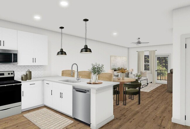 Representación de la cocina Garrett Uptown - Garrett Uptown Apartments