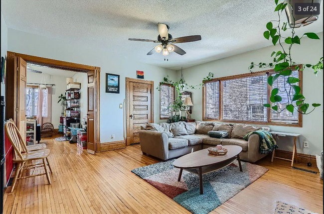 Living room and entrance to bed room 3. Tons of natural light in both areas. - 2406 Lincoln St NE