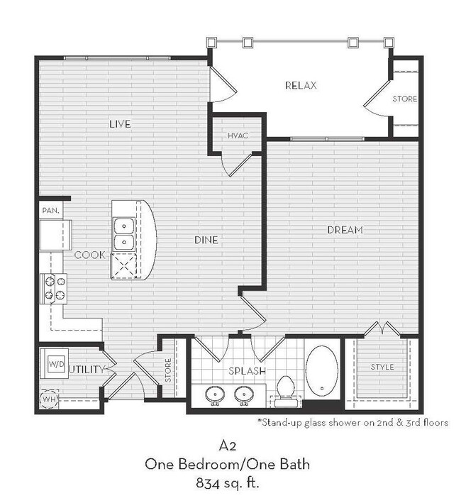 Dalian 151 - A2 - 1 Beds - 1 Baths - 834 Sq. ft. - Dalian 151