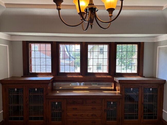 Built in buffet with china cabinets and drawers - 7526 Lincoln Pl