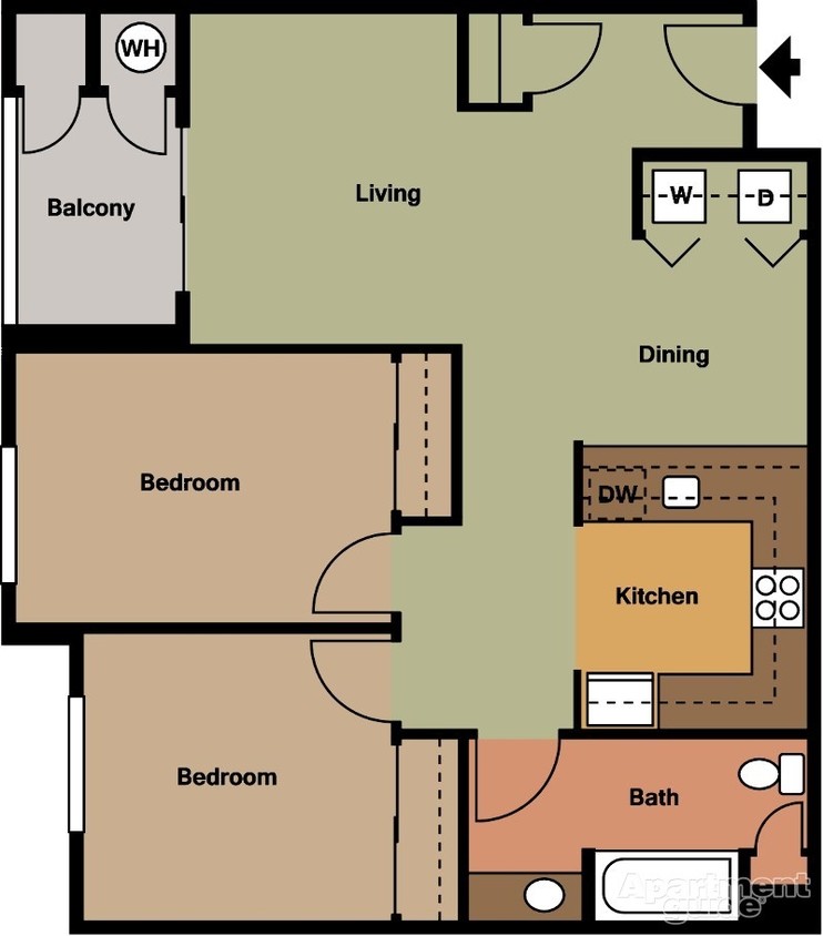 2BR/1BA - The Willows at Wells Senior Community