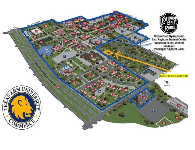 Map. 2 min walk to campus - Corner Stone Apartments
