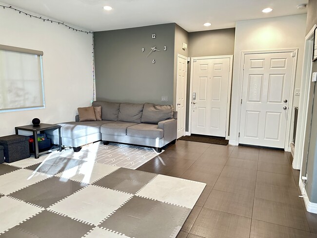 Modern updated grey accent walls throughout the house - 1583 W Katella Ave