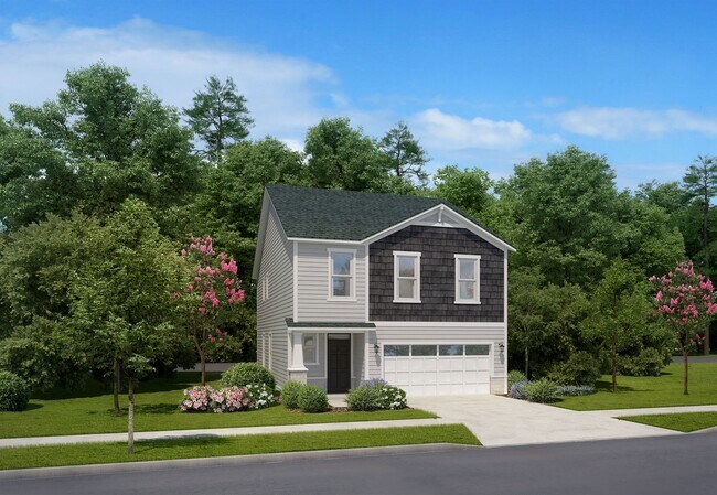 Las casas adosadas de Amavi Brier Creek están listas para mudarse y cuentan con funciones de hogar inteligente que incluyen termostatos inteligentes y salidas USB* y garajes cableados para cargar vehículos eléctricos. - Amavi Brier Creek