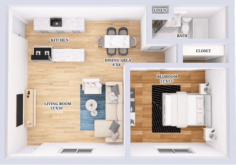 Walnut Woods – Renovated 1 bed 1 bath