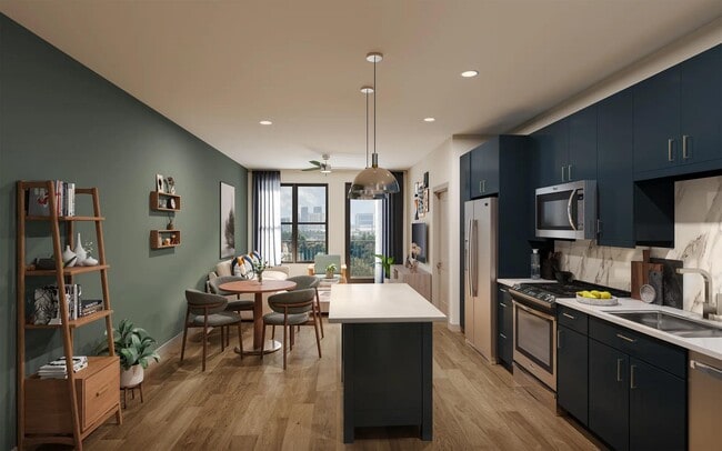 Spacious studio, 1-, 2-, and 3-bedroom apartments in Atlanta, GA, with select apartments offering private balconies. - Modera Westside Trail Apartments