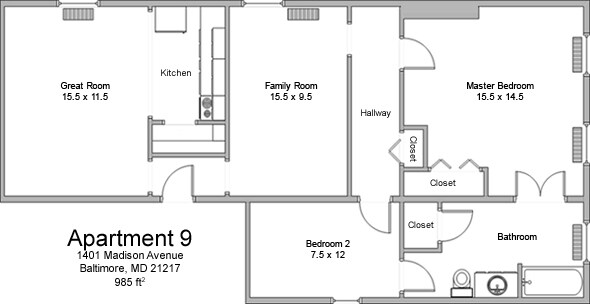 Foto del edificio - Huge top floor two bedroom in Bolton Hill