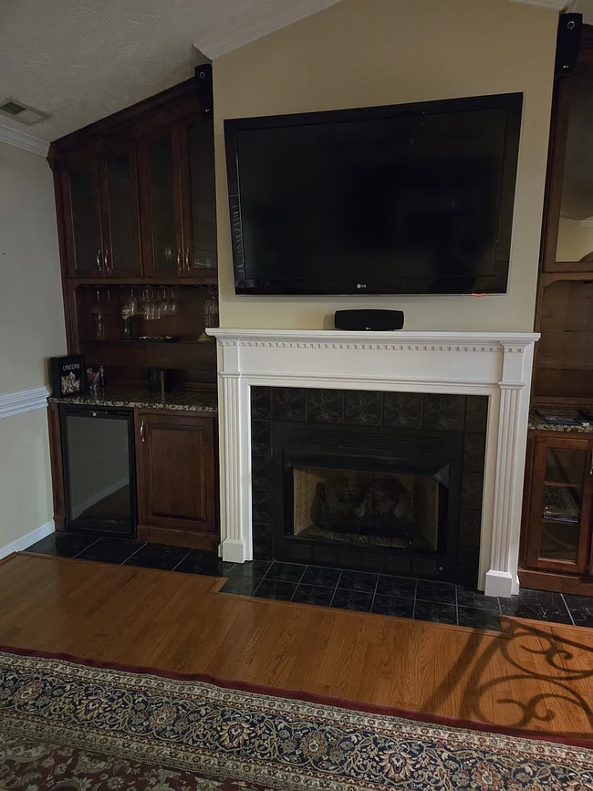 Living Room with Fireplace - 322 Bubble Creek Ct