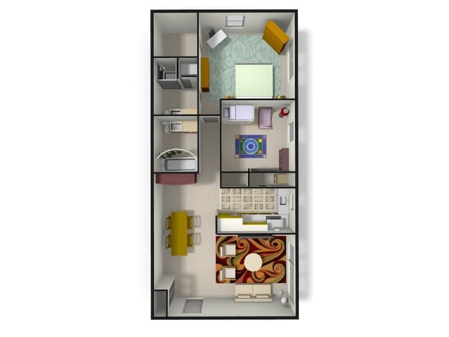 2-bedroom - 3D - Brandywine Apartments