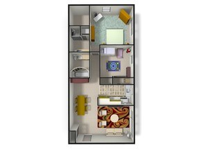 2-bedroom - 3D - Brandywine Apartments