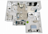 2 bed / 2 bath