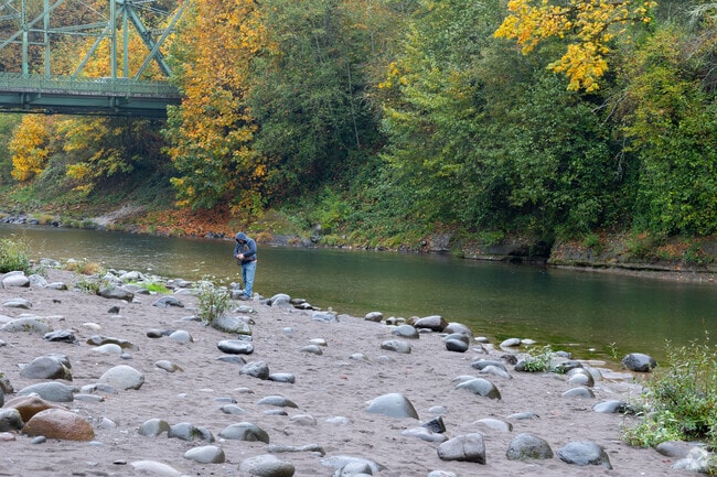 A man fishes along the Sandy River just northeast of Sandy.