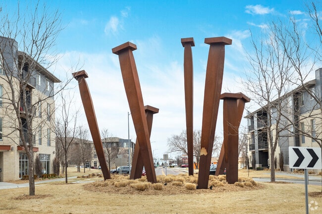 Art in the center of the Lumberyard District.