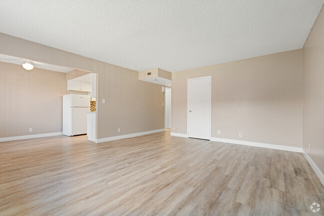 2BR, 1BA - 800SF with Patio - Living Room - Northrop Apartments