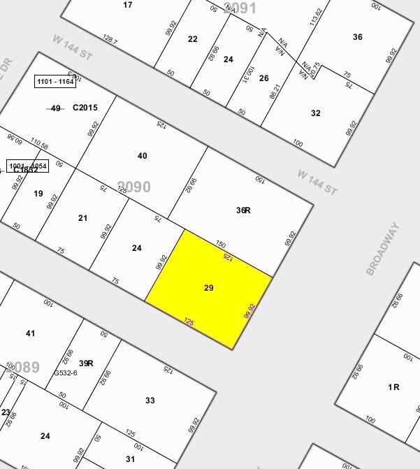 Mapa de la parcela - 3501-3509 Broadway