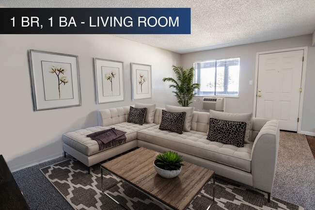 1 BR, 1 BA - Living Room - Bear Valley Village Apartments