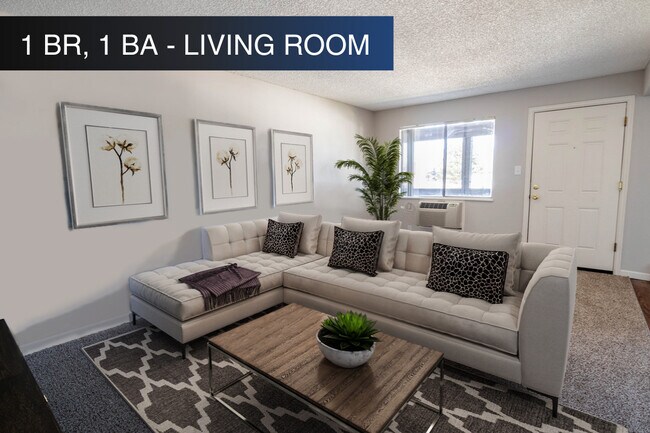 1 dormitorio, 1 baño - Sala de estar - Bear Valley Village Apartments