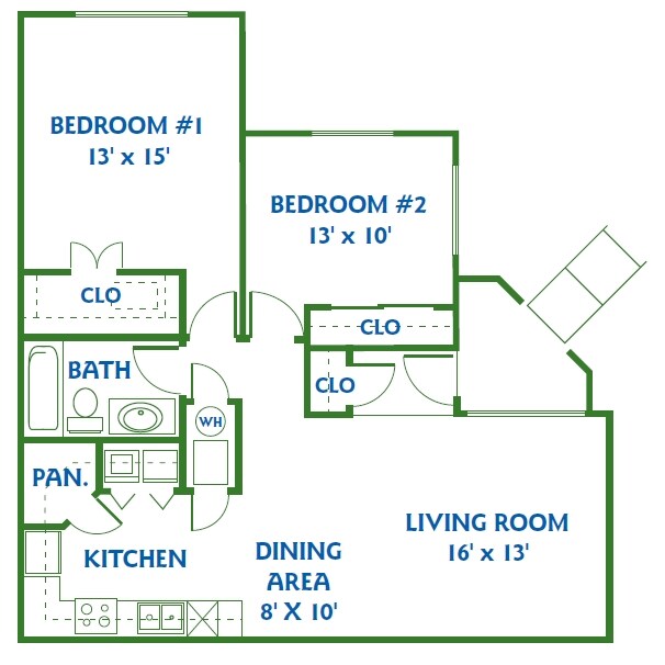 2 habitaciones/1 baño - CREEKSIDE VILLAS