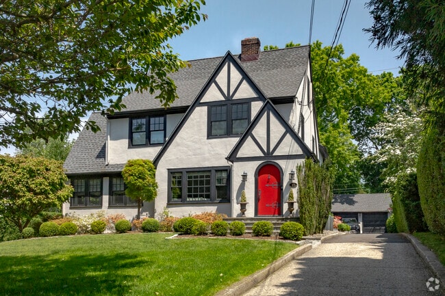 Traditional Tudor homes stand proud in the Riverside district of Greenwich.